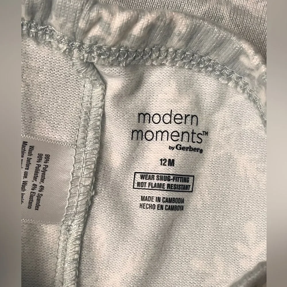 NWT modern moments by Gerber soft pajama Sz 12M